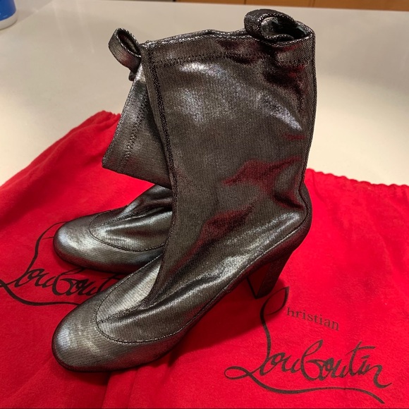 Christian Louboutin Heeled Silver Boots - Picture 1 of 9